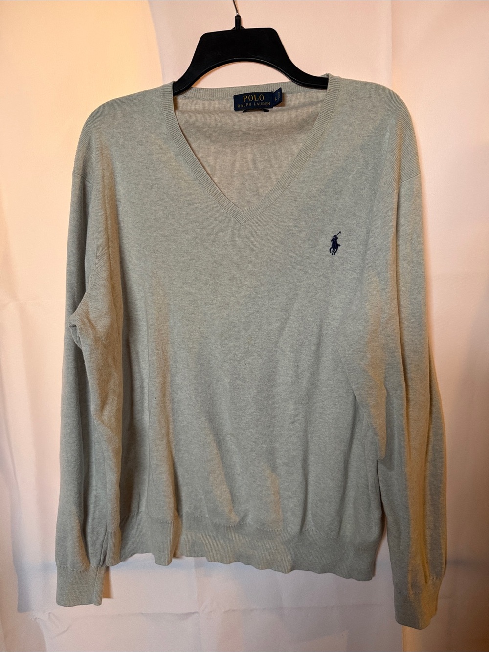 Polo by Ralph Lauren Light Gray V-Neck Sweater